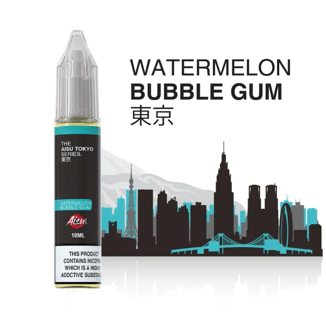 Aisu Tokyo Watermelon Bubble Gum e-liquide 10ml 20mg pastèque