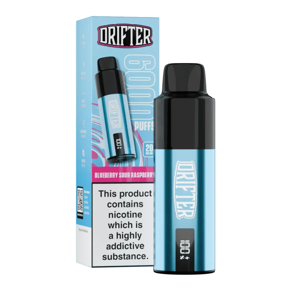 Drifter Bar 6000 puff rechargeable blueberry sour raspberry