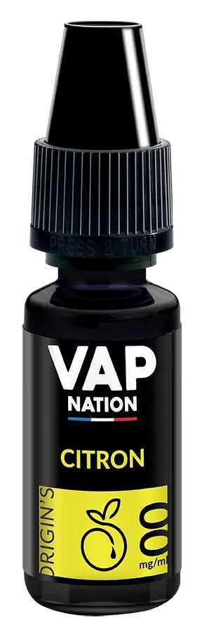 Vap Nation Origin's Citron e-liquide citron sucré