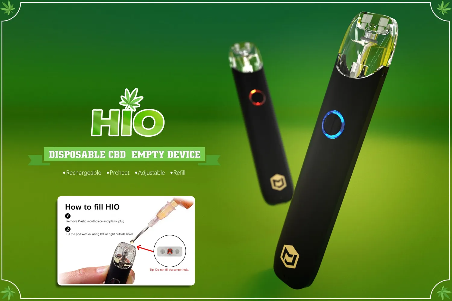 JomoTech W1S 300 puff CBD jetable 1 ml céramique