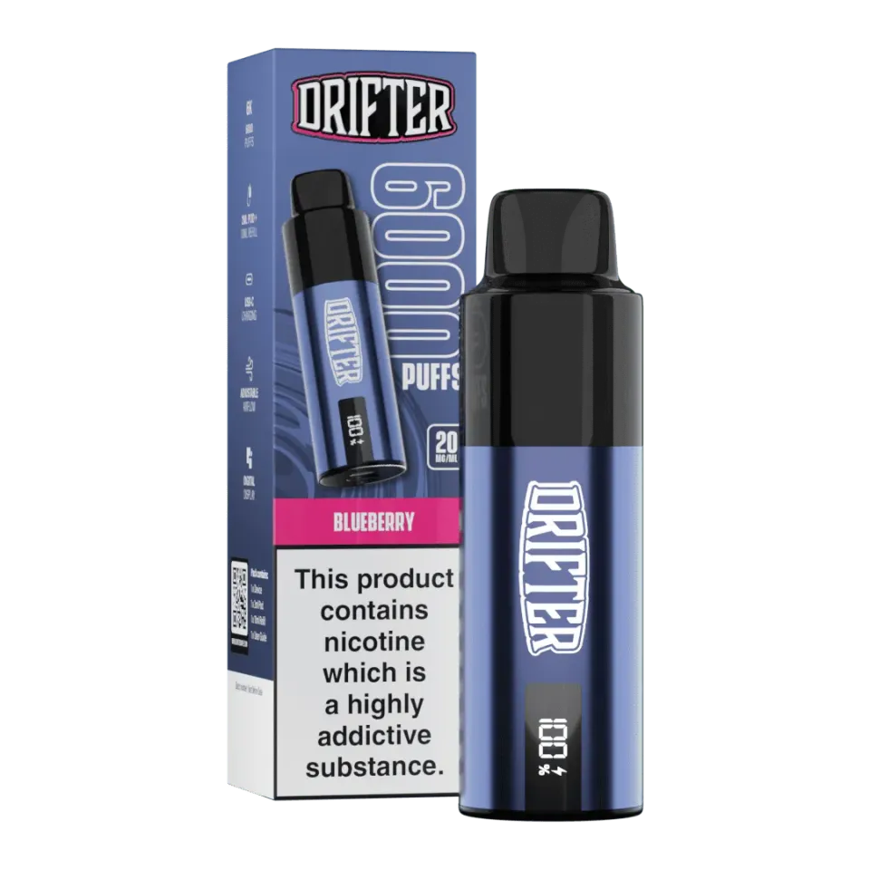 Drifter Bar 6000 puff rechargeable Blueberry myrtille glacée