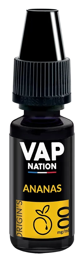 Vap Nation Origin's Ananas e-liquide fruité sucré