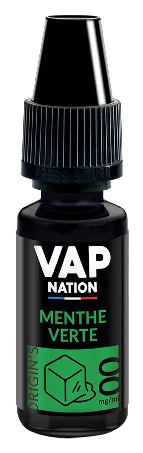 Vap Nation Origin's Menthe Verte e-liquide frais